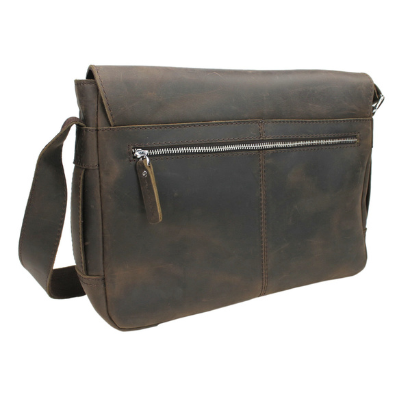 Full Grain Leather Messenger Laptop Bag L67DB Men